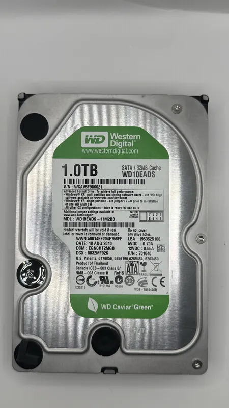 Lot of 4x 3.5" Internal SATA Hard Drives (1TB WD, 1TB Hitachi, 500GB Seagate, 80GB Maxtor) — photo 2