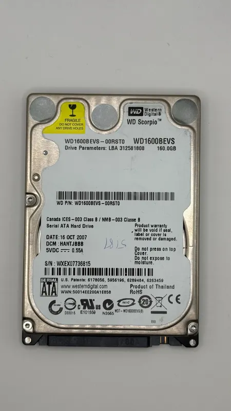 Lot of 5x 2.5-Inch SATA Hard Drives (WD, HGST, Toshiba – 1TB, 500GB, 160GB) — photo 4